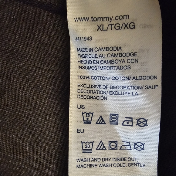 Tommy Hilfiger T-Shirt Black Crew neck Short Sleeve SZ XL - Picture 4 of 6